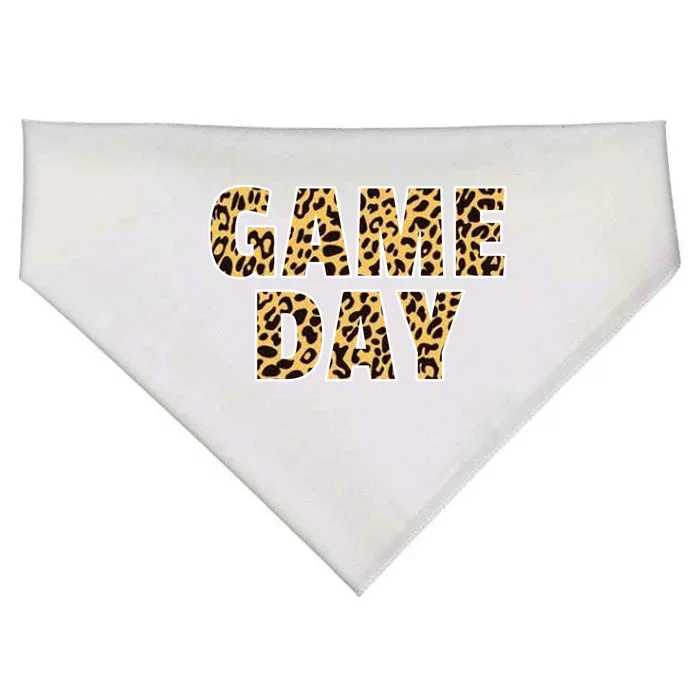 Wo Game Day Leopard Football Mother Wife Friend Gift USA-Made Doggie Bandana