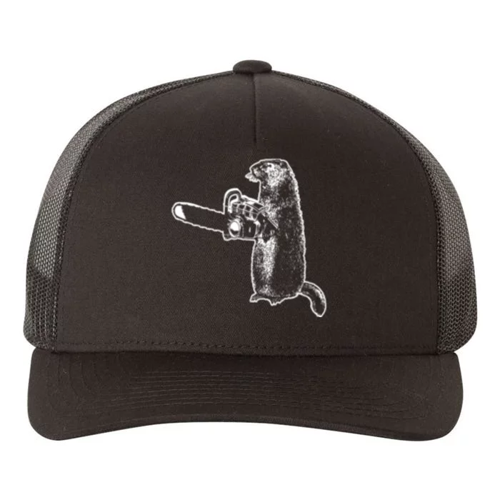 Woodchuck Groundhog Day Could Chainsaw Wood Yupoong Adult 5-Panel Trucker Hat