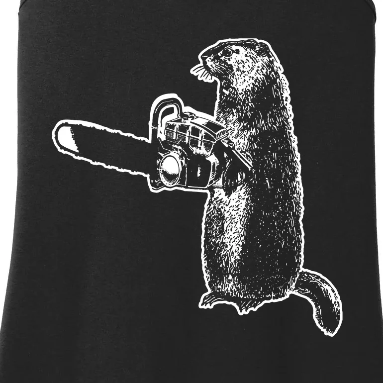 Woodchuck Groundhog Day Could Chainsaw Wood Ladies Essential Tank