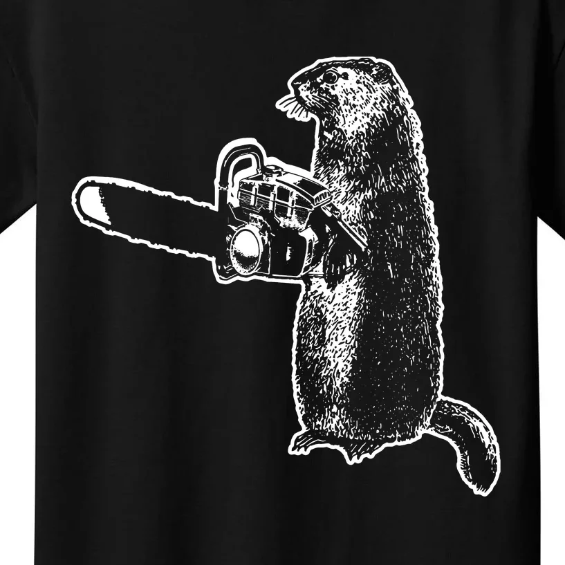 Woodchuck Groundhog Day Could Chainsaw Wood Kids T-Shirt