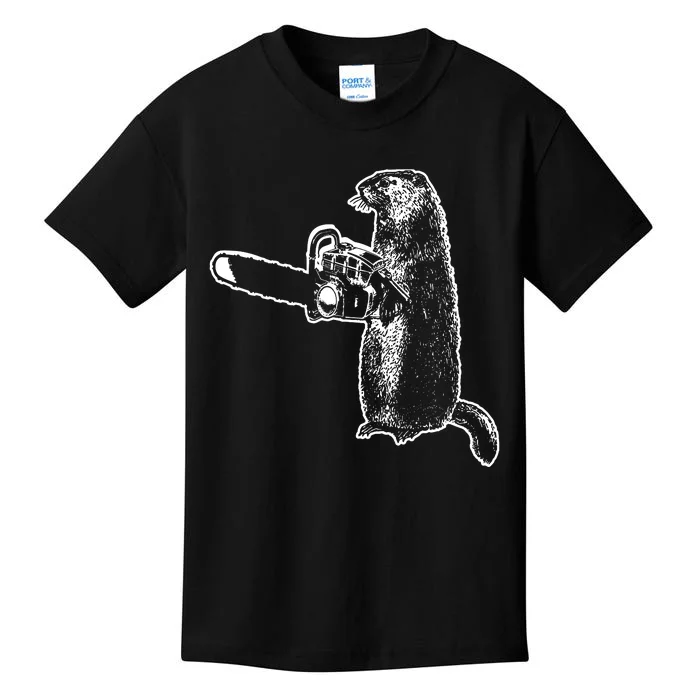 Woodchuck Groundhog Day Could Chainsaw Wood Kids T-Shirt