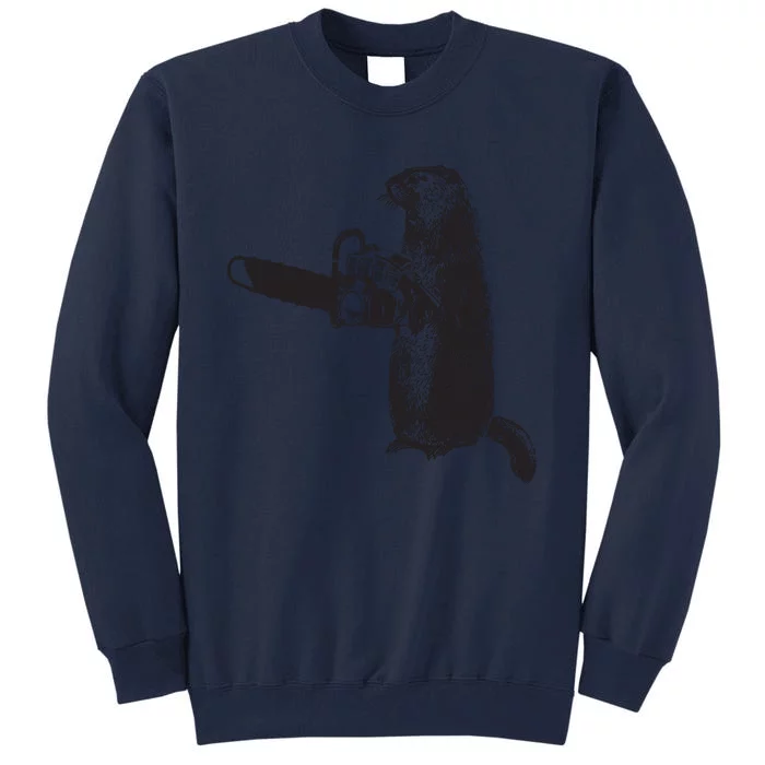 Woodchuck Groundhog Day Could Chainsaw Wood Tall Sweatshirt