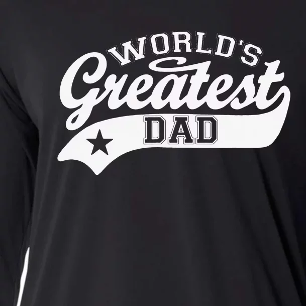 World's Greatest Dad Funny Father's Day Cooling Performance Long Sleeve Crew