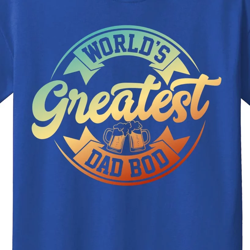 Worlds Greatest Dad Bod Fathers Day Retro Daddy Gift Kids T-Shirt