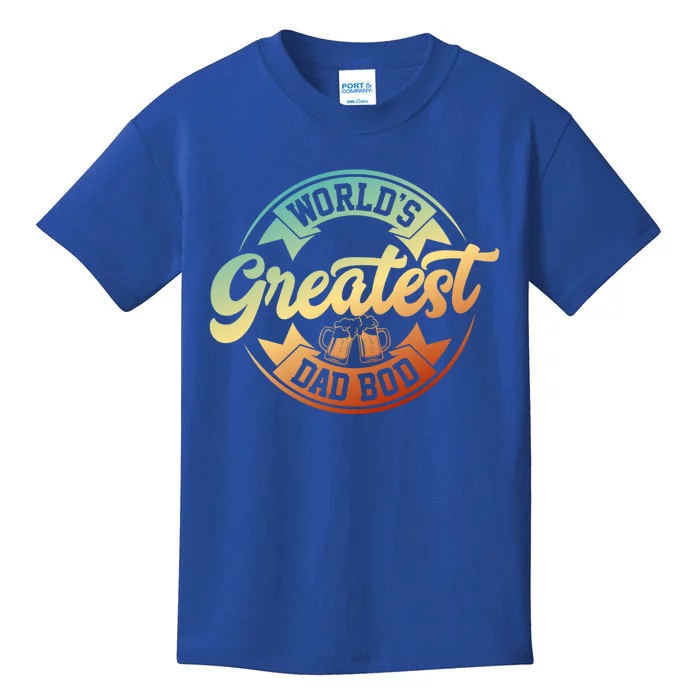 Worlds Greatest Dad Bod Fathers Day Retro Daddy Gift Kids T-Shirt