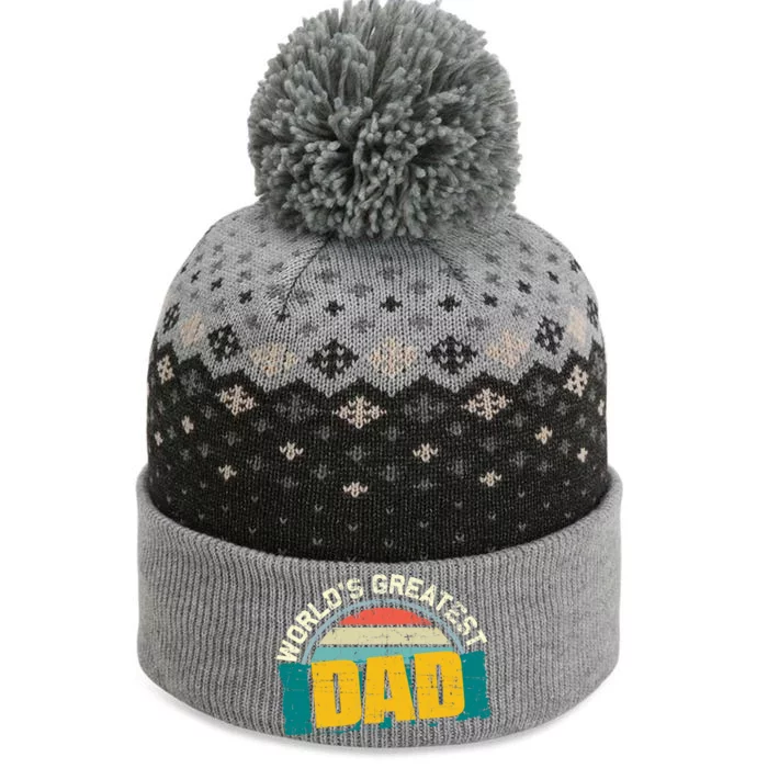 Worlds Greatest Dad Gift The Baniff Cuffed Pom Beanie