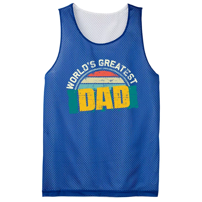 Worlds Greatest Dad Gift Mesh Reversible Basketball Jersey Tank