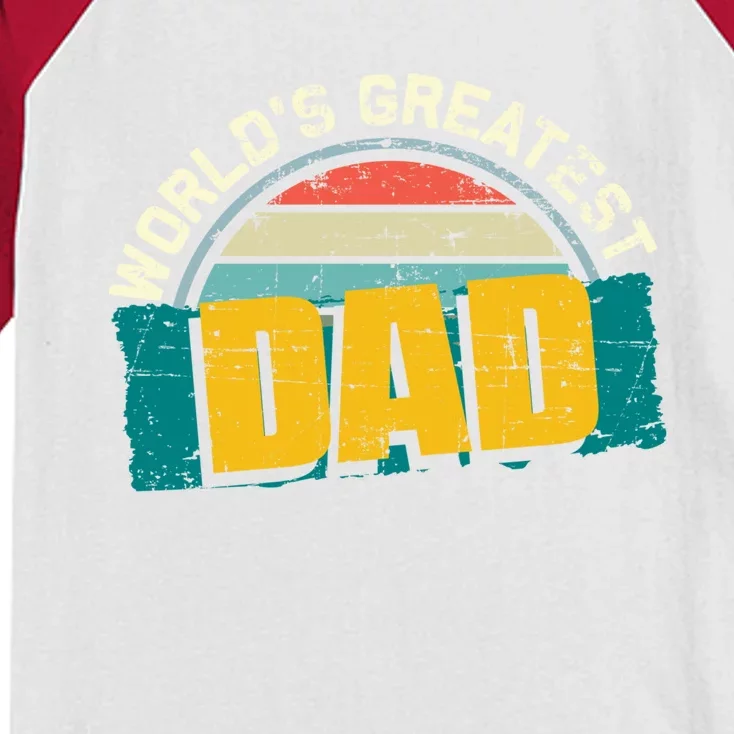 Worlds Greatest Dad Gift Kids Colorblock Raglan Jersey