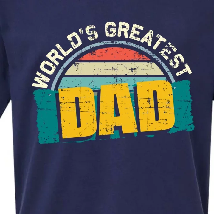 Worlds Greatest Dad Gift Sueded Cloud Jersey T-Shirt