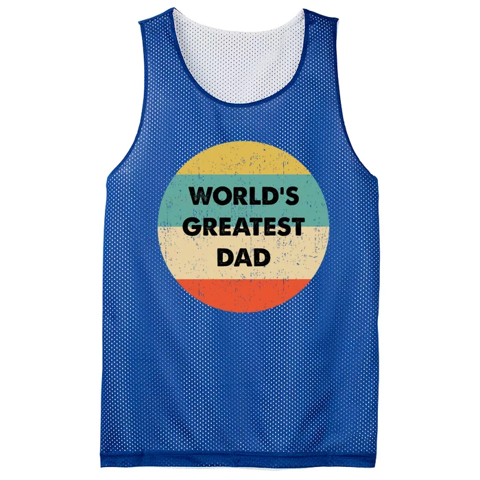 Worlds Greatest Dad Gift Mesh Reversible Basketball Jersey Tank