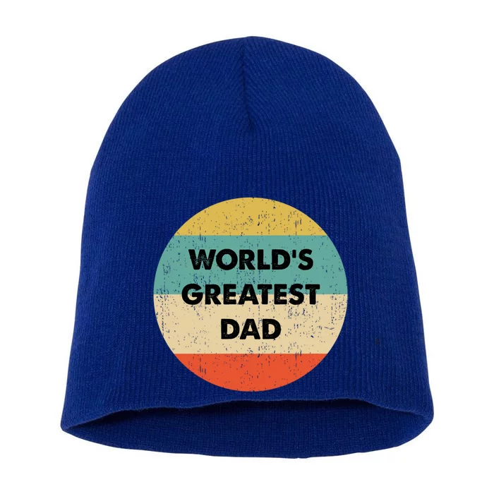 Worlds Greatest Dad Gift Short Acrylic Beanie