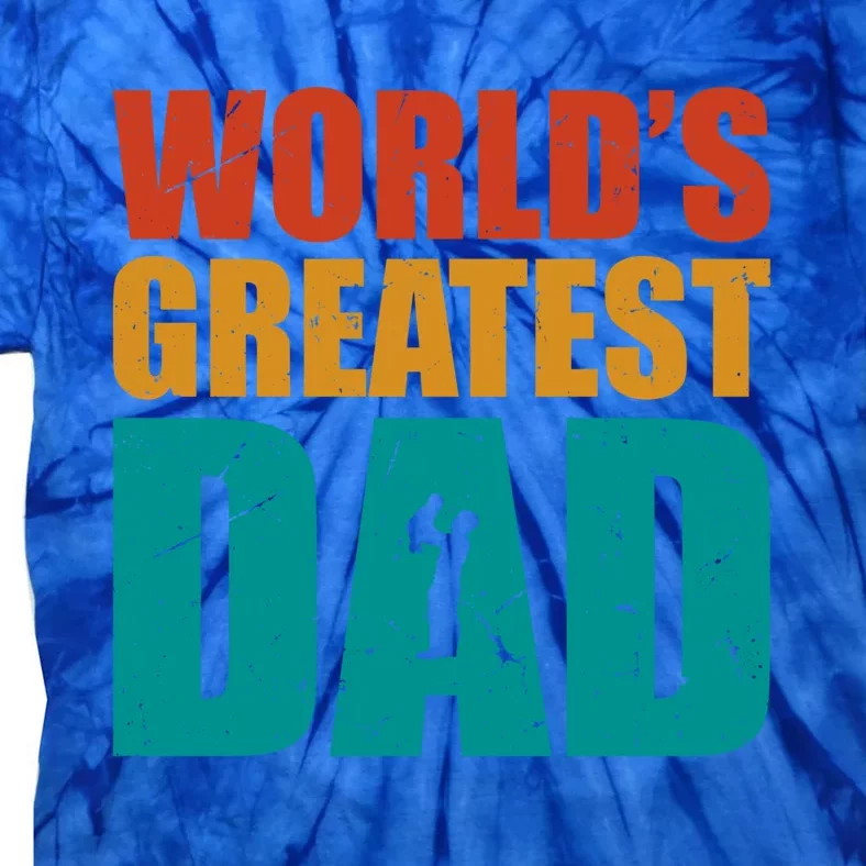 Worlds Greatest Dad Retro Funny Gift Tie-Dye T-Shirt