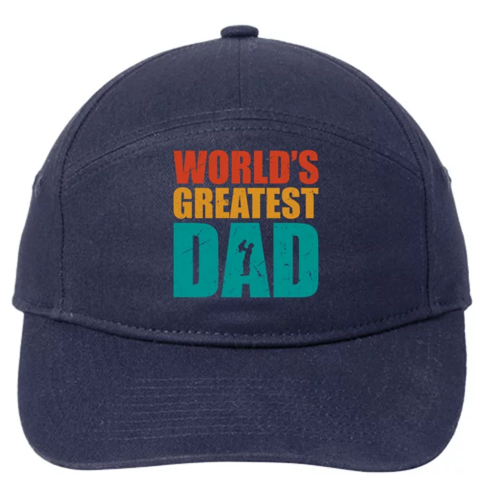 Worlds Greatest Dad Retro Funny Gift 7-Panel Snapback Hat