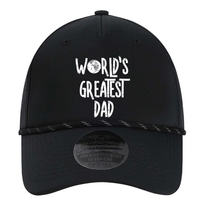 Worlds Greatest Dad Rough White Text Cool Gift Performance The Dyno Cap