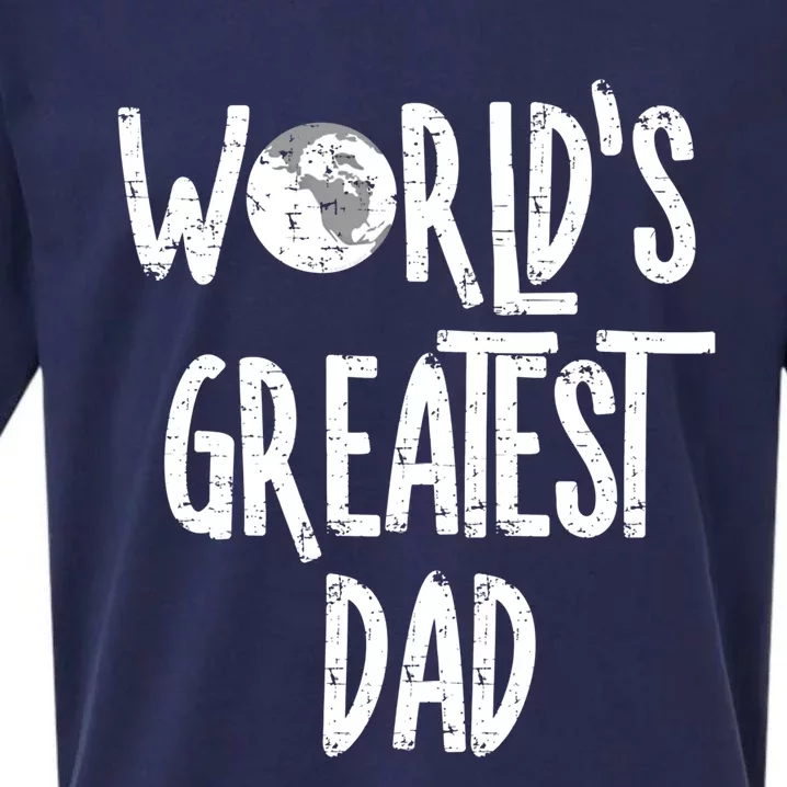 Worlds Greatest Dad Rough White Text Cool Gift Sueded Cloud Jersey T-Shirt