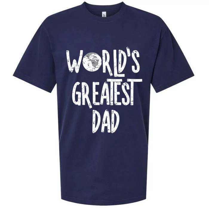 Worlds Greatest Dad Rough White Text Cool Gift Sueded Cloud Jersey T-Shirt