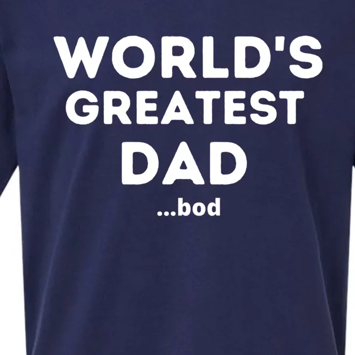 Worlds Greatest Dad Bod Funny Fathers Day Grandpa Gift Sueded Cloud Jersey T-Shirt