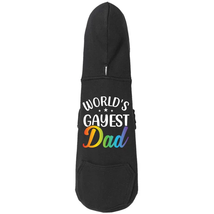 Worlds Gayest Dad LGBT T Design Doggie 3-End Fleece Hoodie