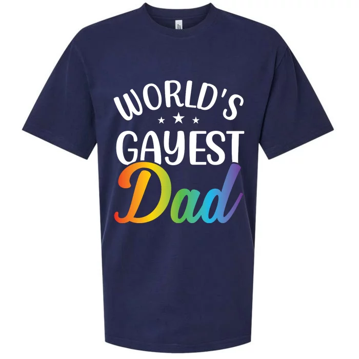 Worlds Gayest Dad LGBT T Design Sueded Cloud Jersey T-Shirt