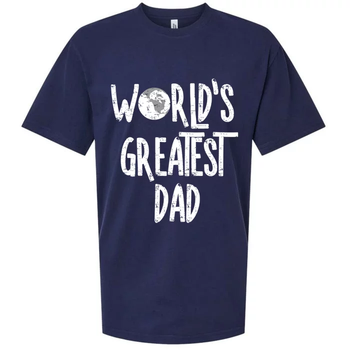 Worlds Greatest Dad Rough White Text Gift Sueded Cloud Jersey T-Shirt