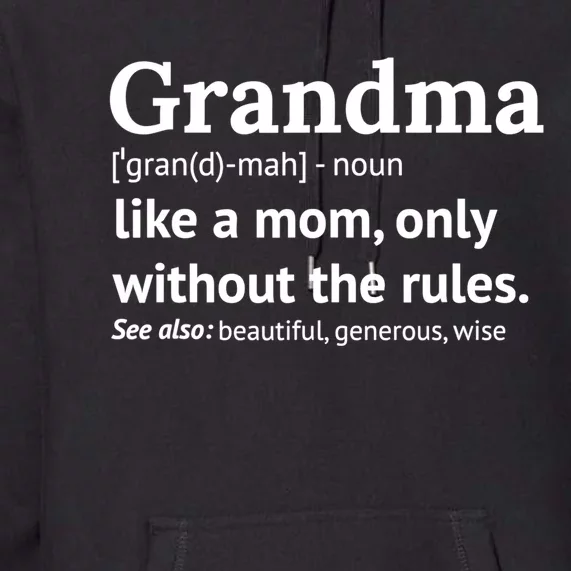 Womens Grandma Definition Shirt Funny Gift For Grandmother TShirt Premium Hoodie