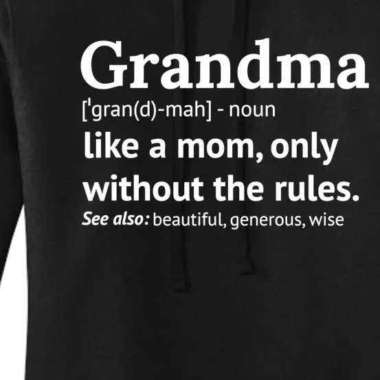 Womens Grandma Definition Shirt Funny Gift For Grandmother TShirt Women's Pullover Hoodie