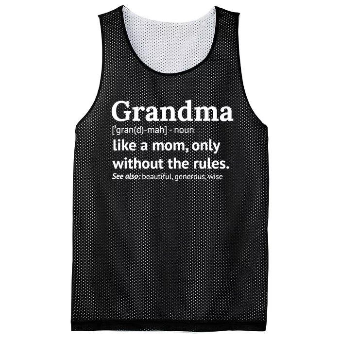 Womens Grandma Definition Shirt Funny Gift For Grandmother TShirt Mesh Reversible Basketball Jersey Tank