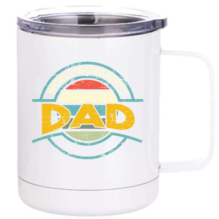 Worlds Greatest Dad Gift Front & Back 12oz Stainless Steel Tumbler Cup