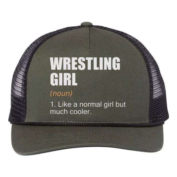 Wrestling Girl Definition Funny Wrestling Girl Retro Rope Trucker Hat Cap