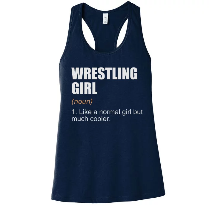 Wrestling Girl Definition Funny Wrestling Girl Women's Racerback Tank