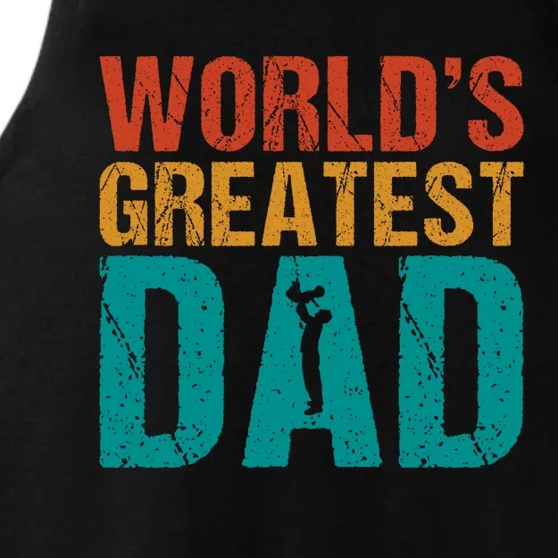 WorldS Greatest Dad Ladies Tri-Blend Wicking Tank