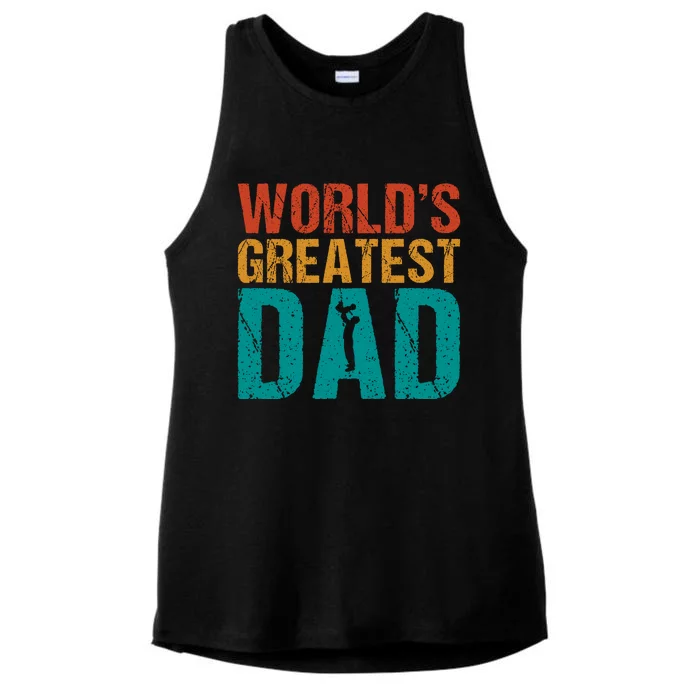 WorldS Greatest Dad Ladies Tri-Blend Wicking Tank