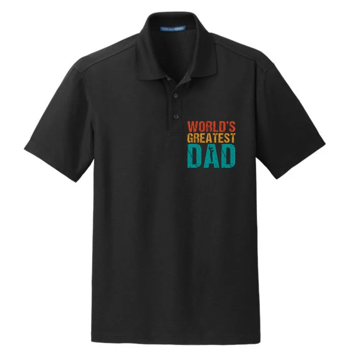 WorldS Greatest Dad Dry Zone Grid Performance Polo