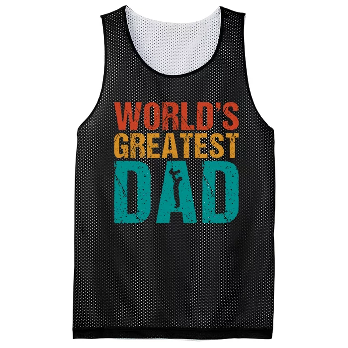 WorldS Greatest Dad Mesh Reversible Basketball Jersey Tank