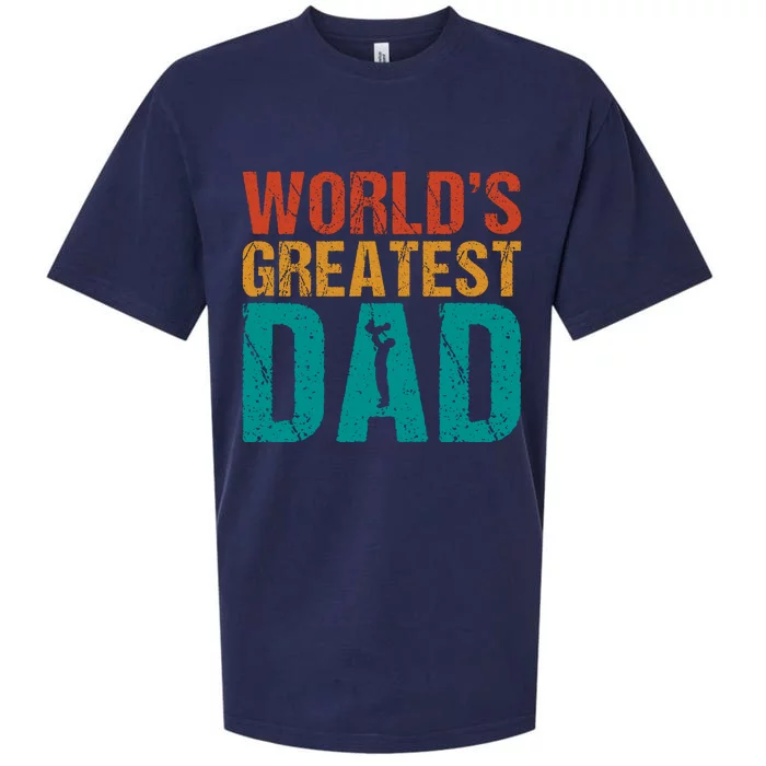 WorldS Greatest Dad Sueded Cloud Jersey T-Shirt