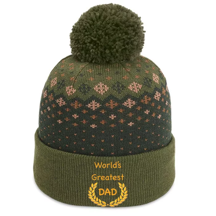 World's Greatest Dad Father Daddy Father's day GraphicT The Baniff Cuffed Pom Beanie