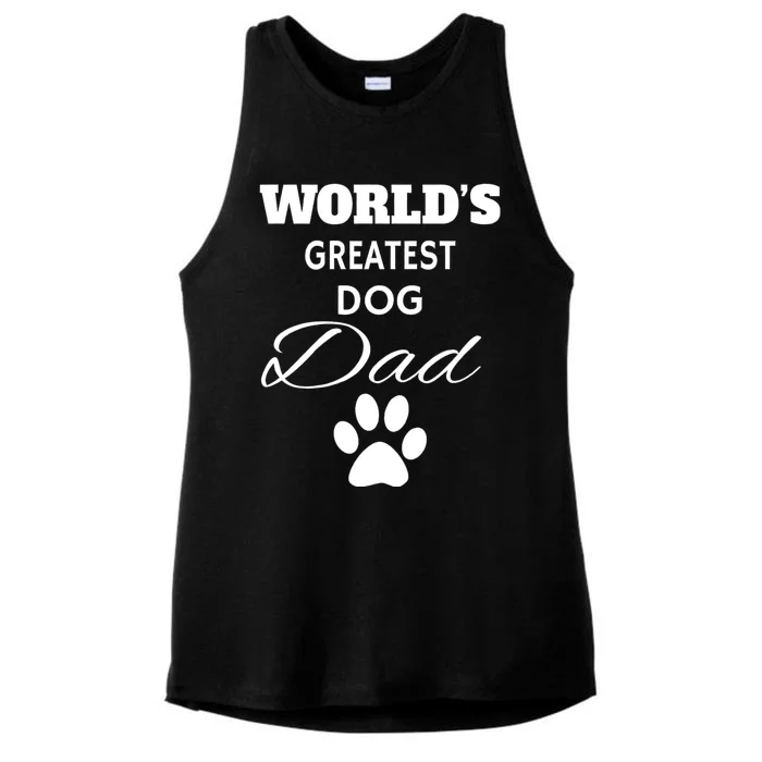 WorldS Greatest Dog Dad Ladies Tri-Blend Wicking Tank