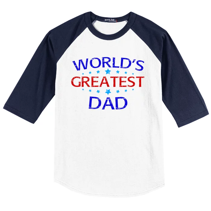 Worlds Greatest Dad Baseball Sleeve Shirt