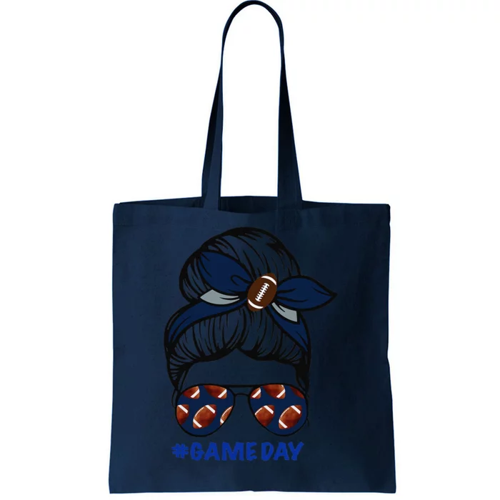 Womens Game Day Football Messy Bun Women's Football Tote Bag