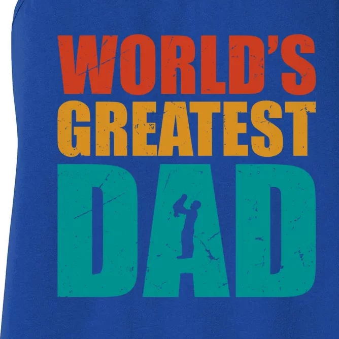 Worlds Greatest Dad Retro Gift Women's Racerback Tank