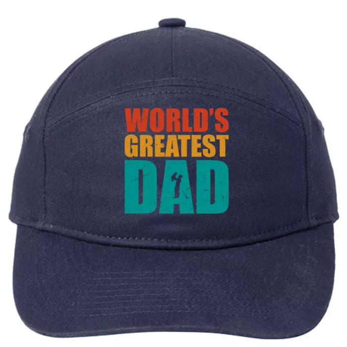 Worlds Greatest Dad Retro Gift 7-Panel Snapback Hat