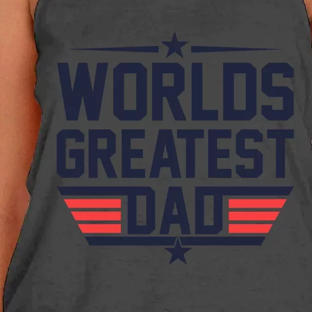 World's Greatest Dad Women's Knotted Racerback Tank