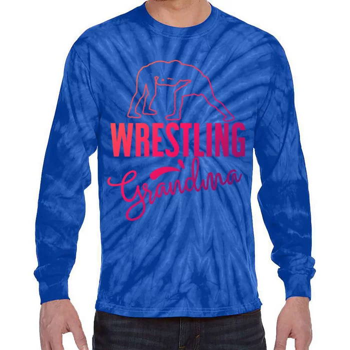 Wrestling Grandma For Wrestling Grandmother Gift Tie-Dye Long Sleeve Shirt