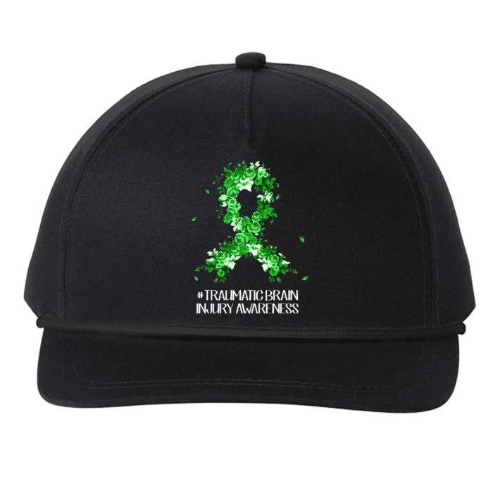 Wear Green Flower Ribbon Traumatic Brain Injury Awareness Snapback Five-Panel Rope Hat