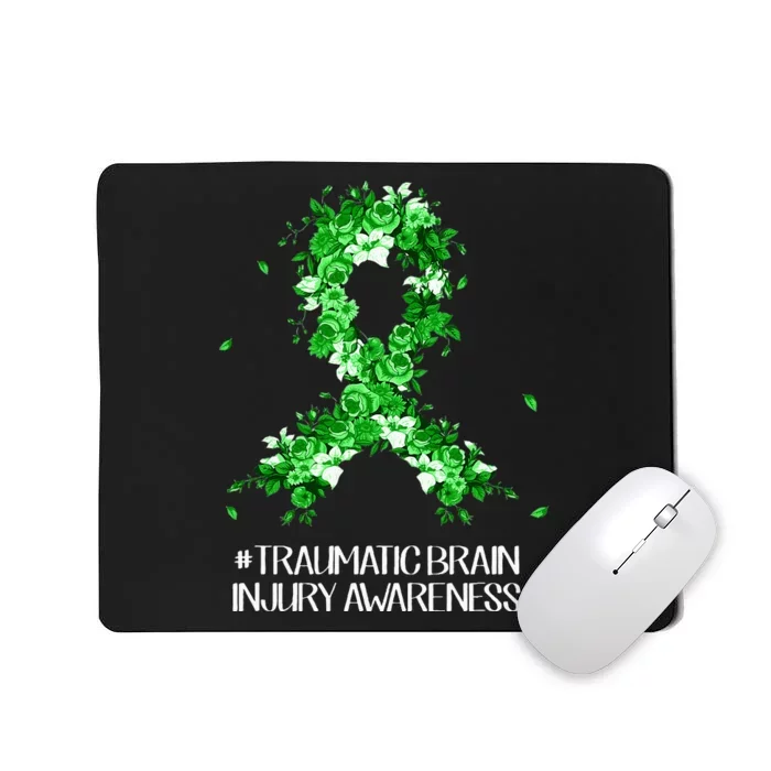 Wear Green Flower Ribbon Traumatic Brain Injury Awareness Mousepad