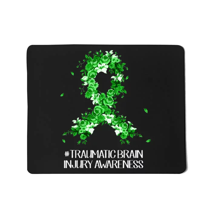 Wear Green Flower Ribbon Traumatic Brain Injury Awareness Mousepad