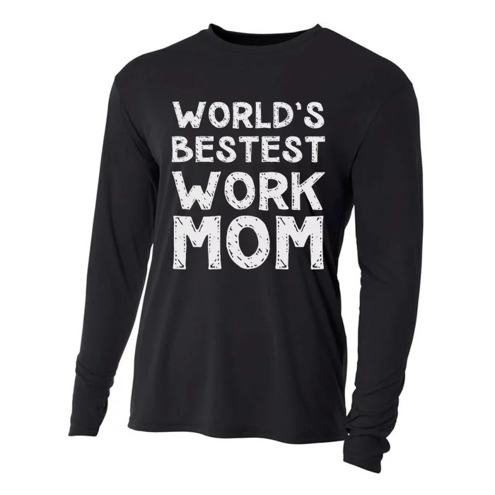 Womens Gift For Mothers Day Worlds Bestest Work Mom Cooling Performance Long Sleeve Crew