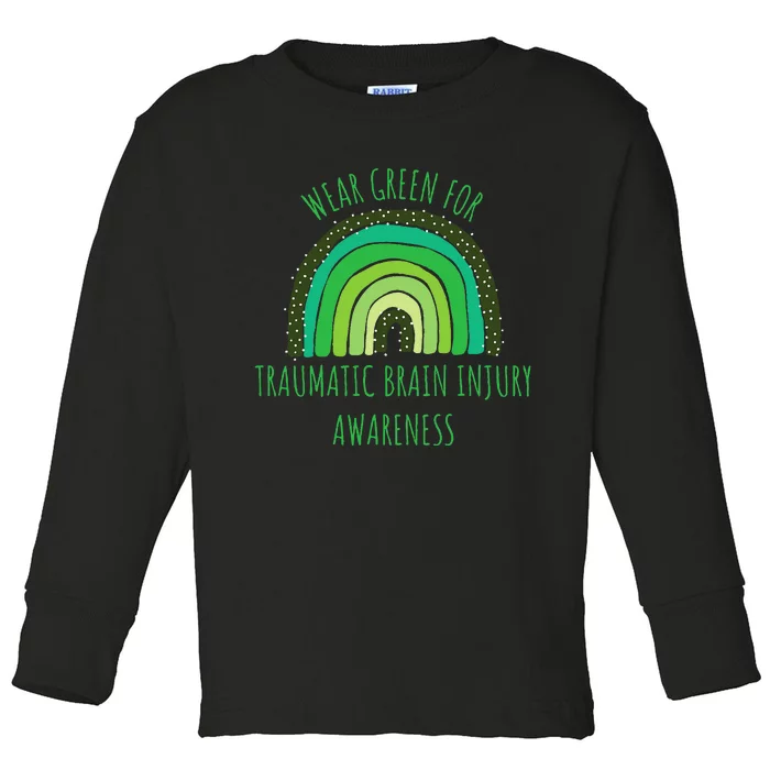 Wear Green For Traumatic Brain Injury Awareness Month Toddler Long Sleeve Shirt