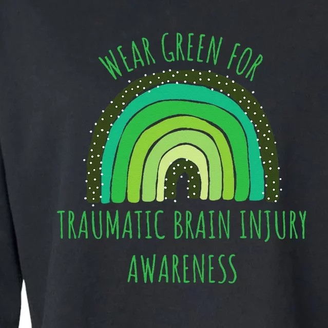 Wear Green For Traumatic Brain Injury Awareness Month Cropped Pullover Crew