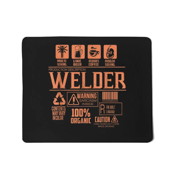 Welder Gifts For Men Funny Welder Funny Welding Mousepad